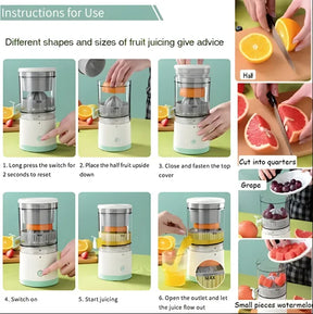 Portable Electric Citrus Juicer Rechargeable Hands | Orange, Lemon Juicer And Squeezer | Juice Extractor | Juice Blender
